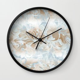 Watercolour in Blue Gold Wall Clock