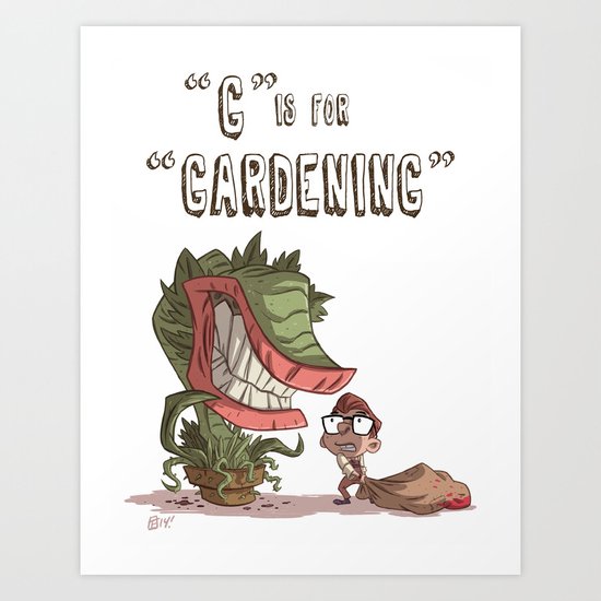 "G" Is For "Gardening" Art Print