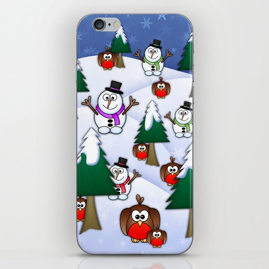 Rocking Robin In A Winter Wonderland. iPhone & iPod Skin