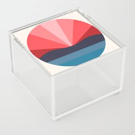 LightCoverSun III - Colorful Sunset Retro Abstract Geometric Minimalistic Design Pattern Acrylic Box