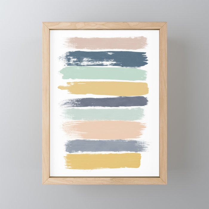 Pastel Stripes Framed Mini Art Print