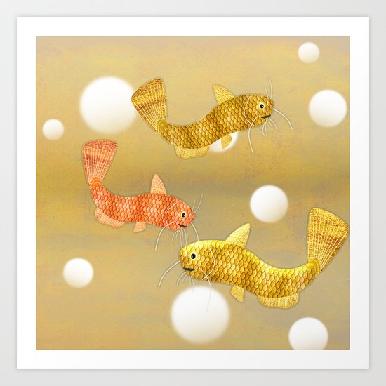 Toy Catfish (Gold) Art Print
