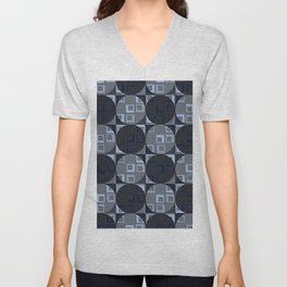 Art Deco No1–gray black silver V Neck T Shirt