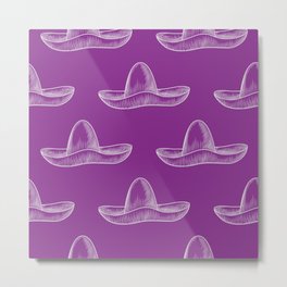 Sombrero Hats on Cadmium Violet  Metal Print