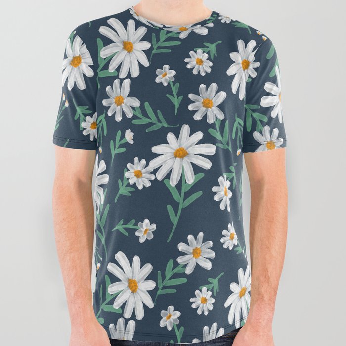 Watercolor daisies 2 All Over Graphic Tee
