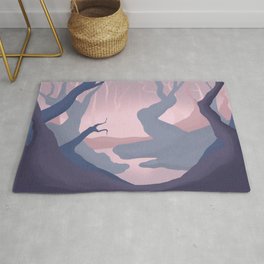 In the Depths of the Forest | Abstract Minimalist Art Area & Throw Rug