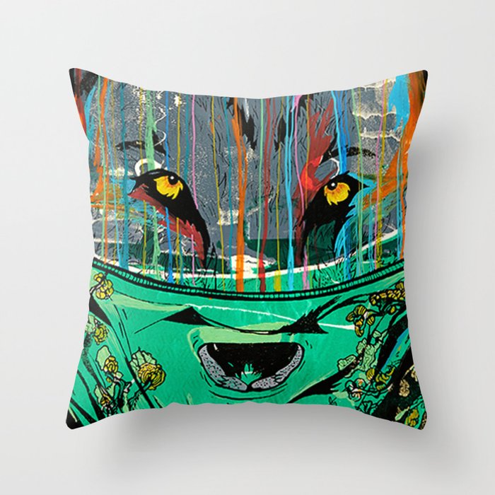 Wolf Mother - Screen Print Edition  Throw Pillow