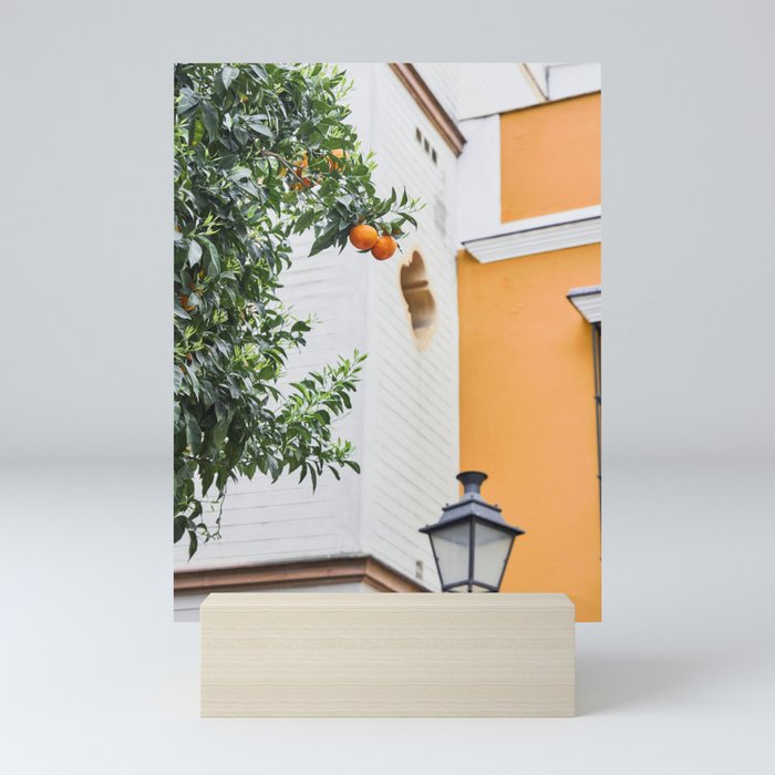 Orange house in Andalusia | Happy summer vibes in the city | Art photography travel print Mini Art Print