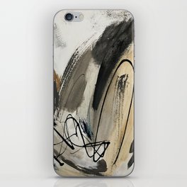 Drift [5]: a neutral abstract mixed media piece in black, white, gray, brown iPhone Skin