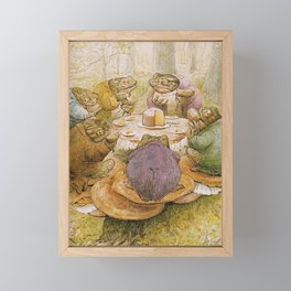 Toad Tea Party Cottage Core by Beatrix Potter Nature Cute Framed Mini Art Print