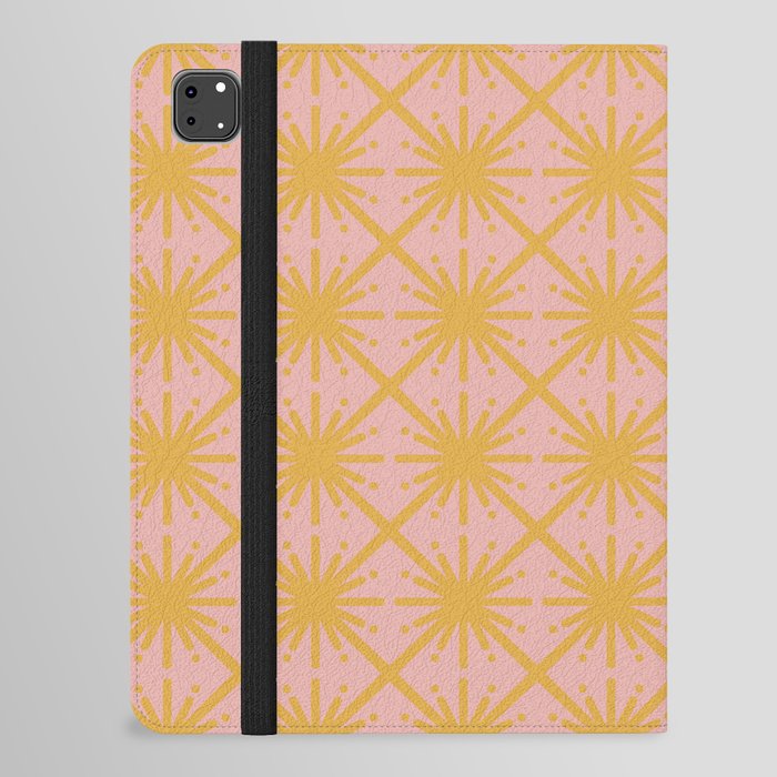 Sun Starburst Gold Yellow and Pink Palm Springs Midcentury Modern iPad Folio Case