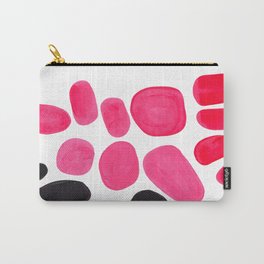 Abstract Minimalist Mid Century Modern Colorful Pop Art Pink Pastel Pebble Bubbles Carry-All Pouch