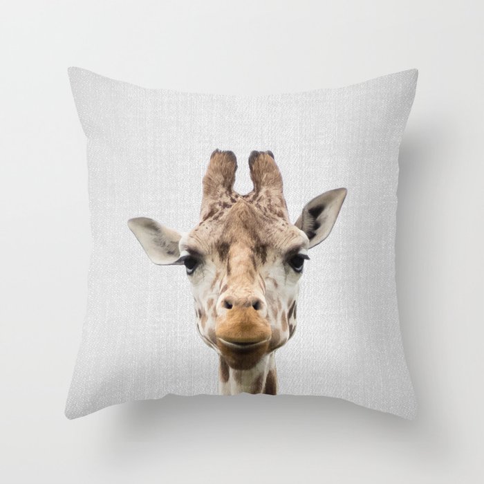 Giraffe - Colorful Throw Pillow