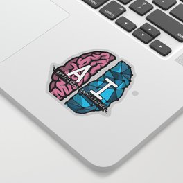 AI Nerd design - Artificial Intelligence Brain graphic Sticker