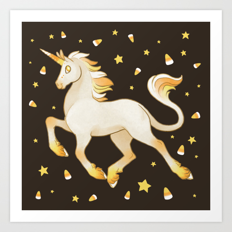 Candy Corn Unicorn Art Print By Jaybirdsbrain Society6