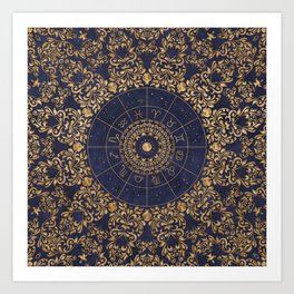 Zodiac Wheel Mandala Art Print