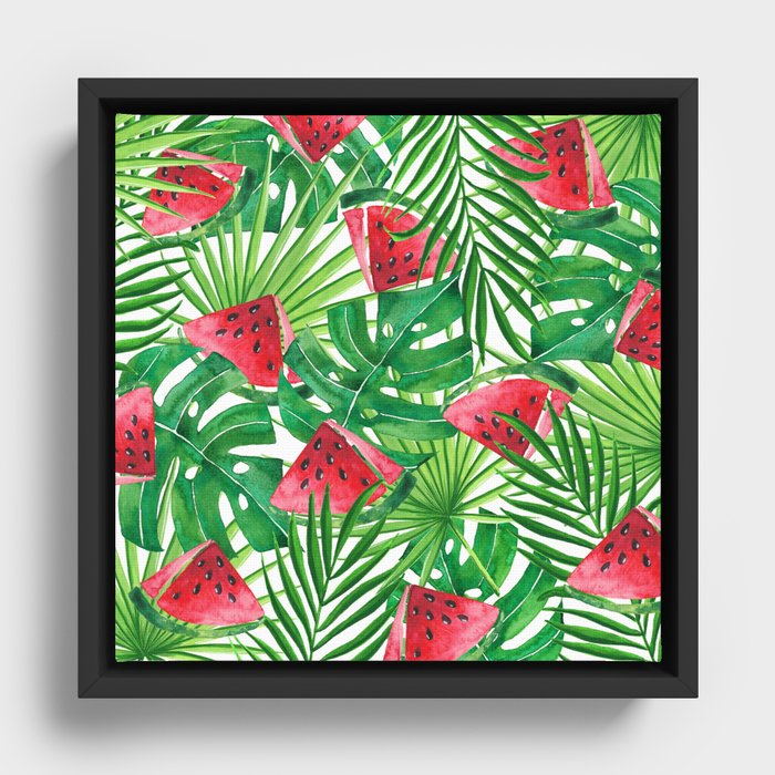 Watermelon Summer Framed Canvas