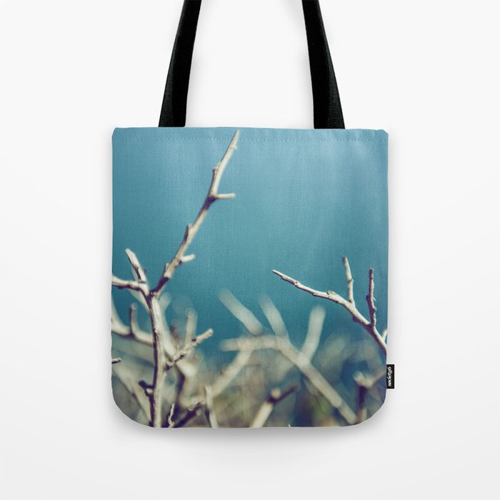 Blue Winter Thorns Tote Bag