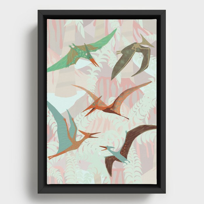 Pterodactyls Framed Canvas