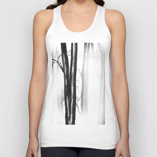 wood, snow and fog Unisex Tank Top