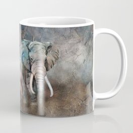 Elephant herd Digital Art Coffee Mug