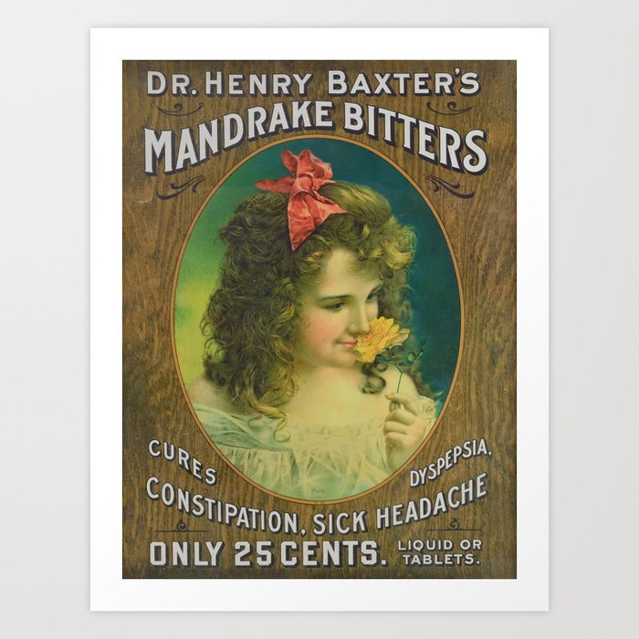 Dr. Henry Baxter’s Mandrake Bitters Old Advertisment Art Print