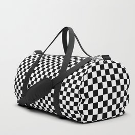 Classic Black and White Race Check Checkered Geometric Win Duffle Bag