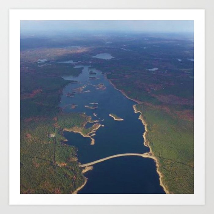 Scituate Reservoir and Islands Skyview - Scituate, Rhode Island Art Print