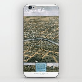 South Bend- Indiana-1866  vintage pictorial map iPhone Skin