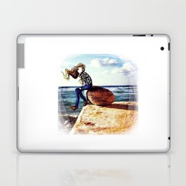 Girl on a stone Laptop & iPad Skin