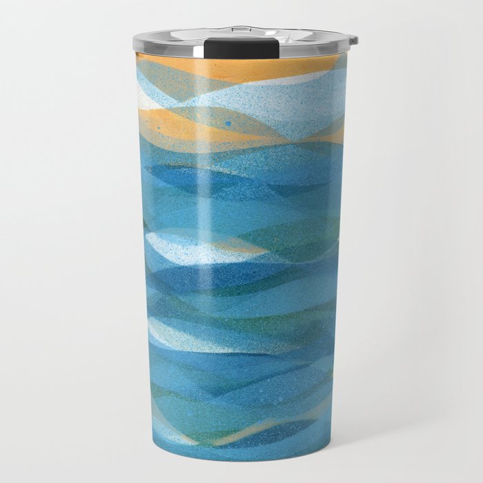 Ocean Wave Water Pattern Print Travel Mug