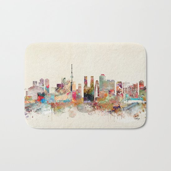 tokyo japan skyline Bath Mat