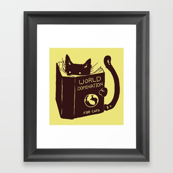World Domination (for cats) Framed Art Print