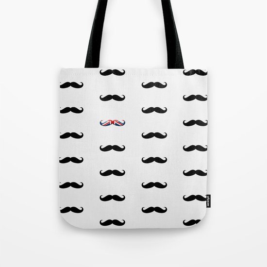Union Jack Mustache Tote Bag