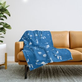 Cyanotype flowers  Throw Blanket