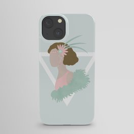 Art Deco feather girl iPhone Case
