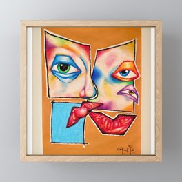 colorful abstract face Framed Mini Art Print