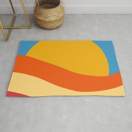 Colorful Sunset Minimalistic Art Print Design Area & Throw Rug
