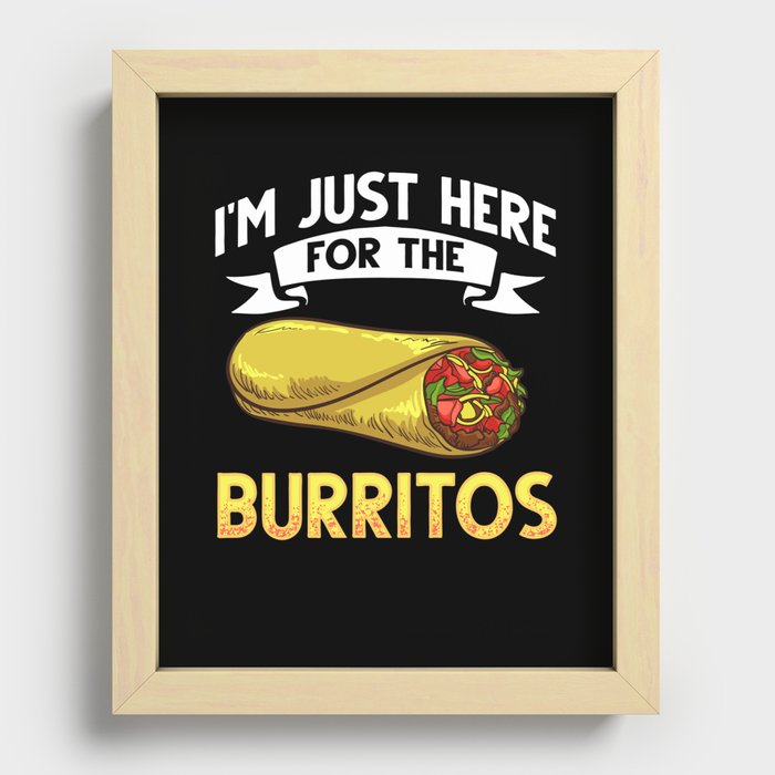 Burrito Tortilla Wrap Breakfast Bowl Vegan Recessed Framed Print