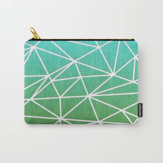 Abstract geometric | green & turquoise Carry-All Pouch