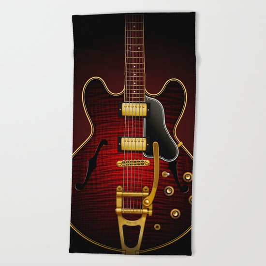 Electric Guitar ES 335 Flamed Maple Beach Towel