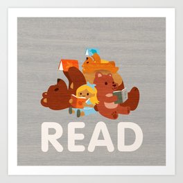 Reading with 3 Bears Art Print