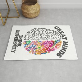 Great Minds Think Differently - Analytic Creative Brain Left Right Rug