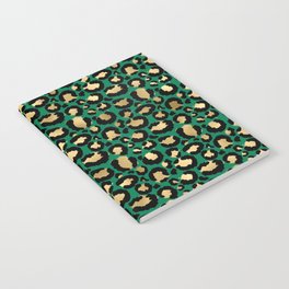 Green Gold Leopard Pattern Notebook