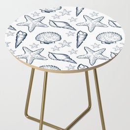 Clams and Shells Pattern - A day at the beach Side Table