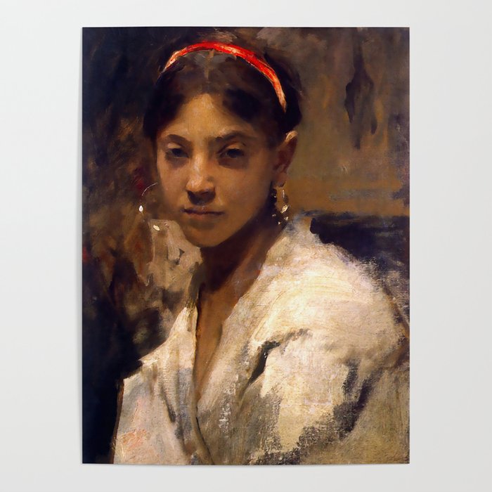 John Singer Sargent "Head of a Capri Girl" Poster