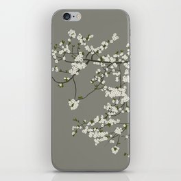Cherry Blossoms in White iPhone Skin