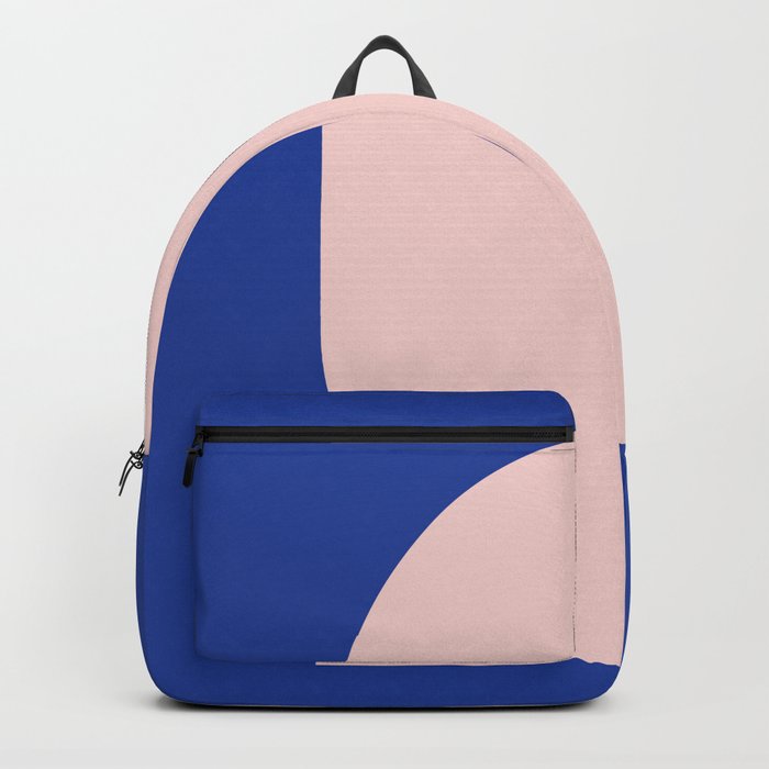 Margo Collection: Minimalist Modern Geometric Blue on Pink Backpack