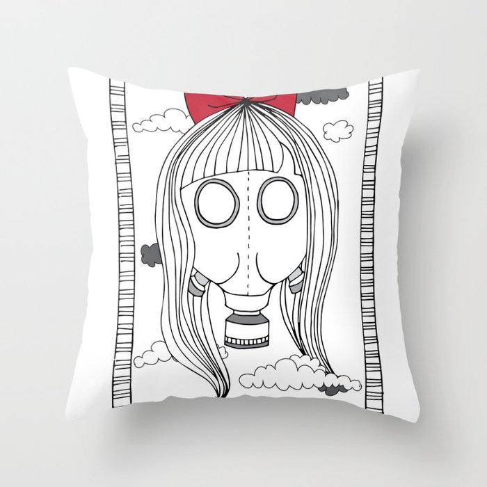 I Only Wear My Gas Mask Throw Pillow