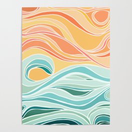 Sea and Sky Abstract Landscape Poster
